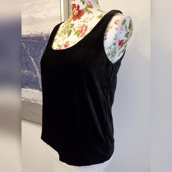 Vince Black Velvet Tank Top Small Sheer Underlay - Picture 3 of 10